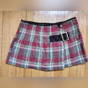 Free People Wool plaid mini Skirt Size 10